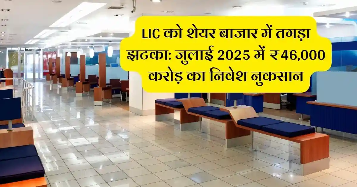 LIC को शेयर बाजार में तगड़ा झटका: जुलाई 2025 में ₹46,000 करोड़ का निवेश नुकसान